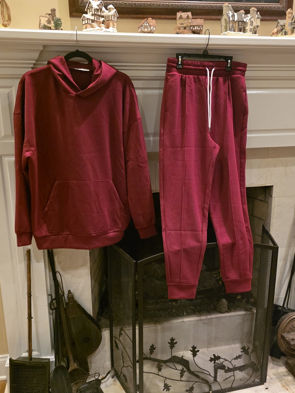 Zenana Outfitters Maroon Hoodie and Jogger SCUBA Set